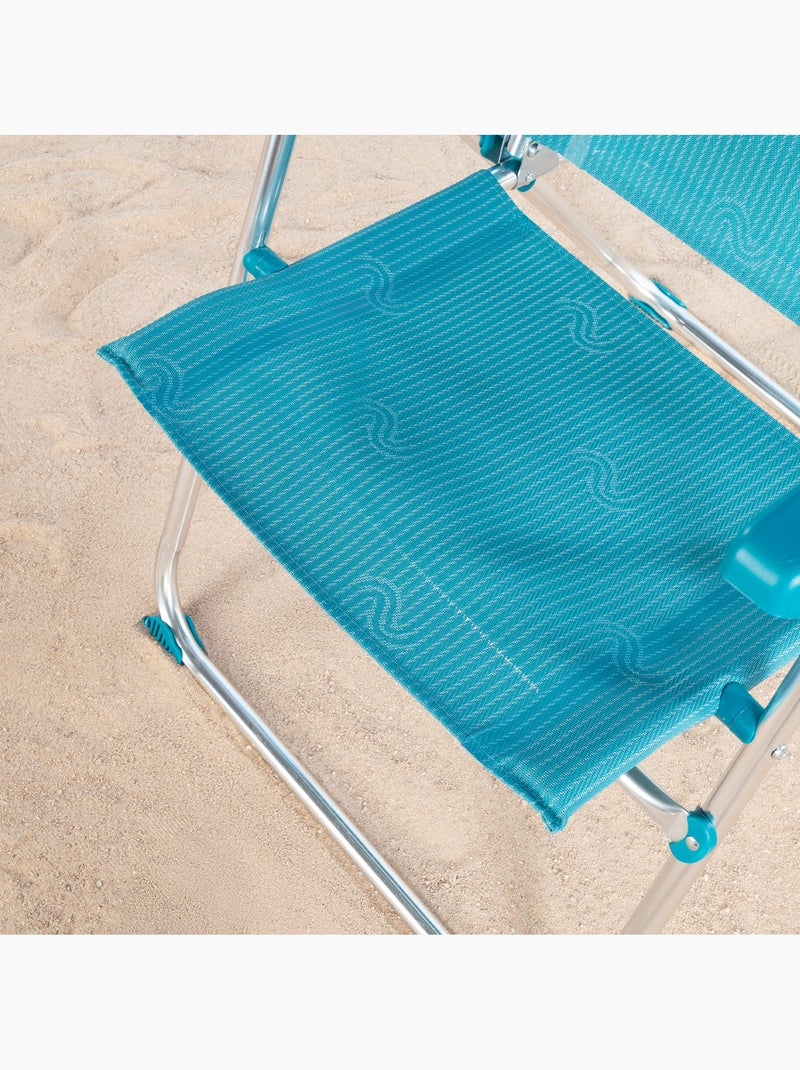 Aktive cadeira de praia dobrável com múltiplas posições, 47x62x90 cm, azul, com alça Azul - Kiabi