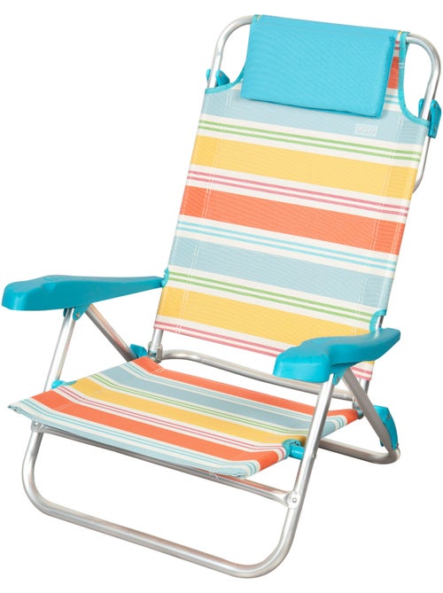 Aktive cadeira de praia dobrável de 8 posições 50x48x80 cm listras multicoloridas - Kiabi