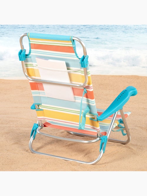 Aktive cadeira de praia dobrável de 8 posições 50x48x80 cm listras multicoloridas - Kiabi
