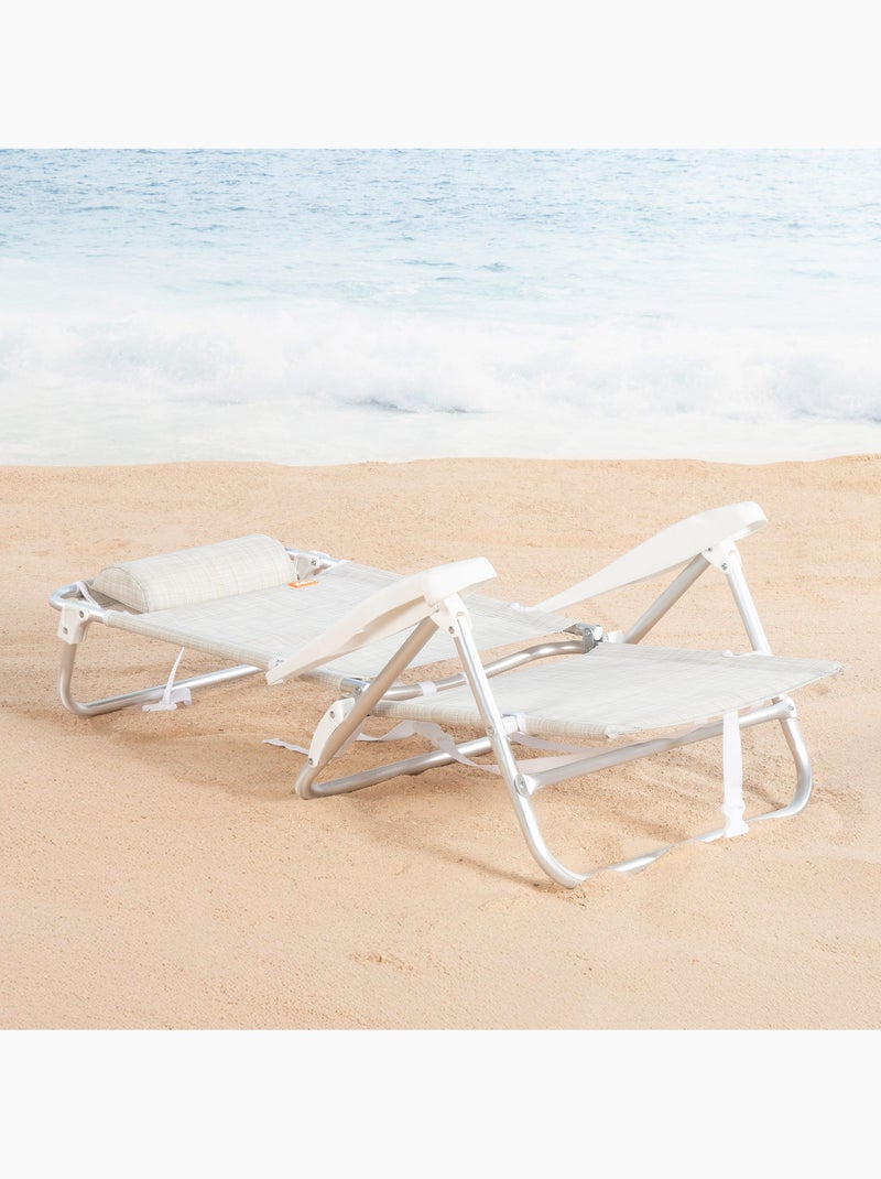 Aktive cadeira de praia ibiza baixa com múltiplas posições 47x49x82 cm Bege - Kiabi