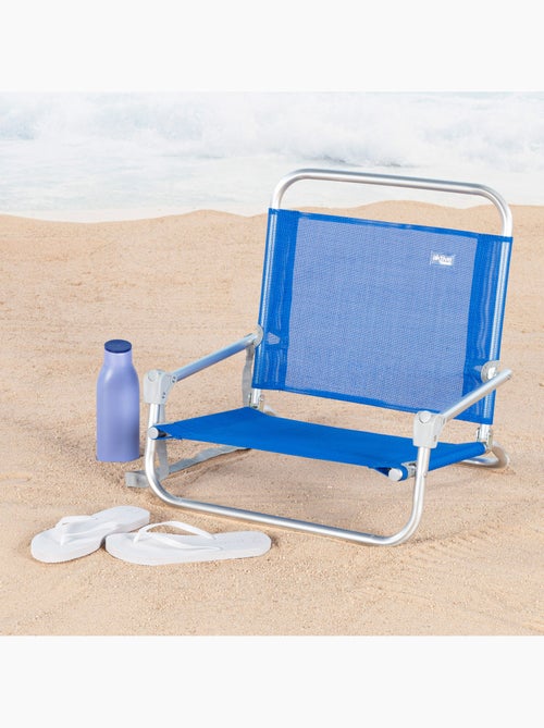 Aktive cadeira de praia pequena dobrável azul c/alça de ombro - Kiabi