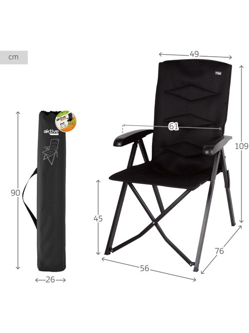 Aktive cadeira dobrável camping acolchoada e reclinável em 5 posições - Kiabi