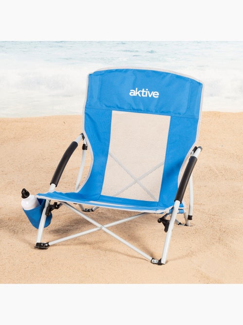 Aktive cadeira dobrável com guarda-sol e suporte para copos 50x49x65 cm azul - Kiabi Aktive cadeira dobrável com guarda-sol e suporte para copos 50x49x65 cm azul - Kiabi