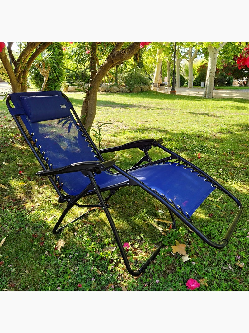 Aktive cadeira dobrável para jardim de gravidade zero azul 2 posições Azul - Kiabi