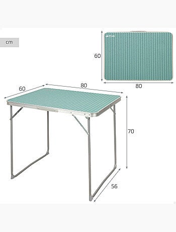 Aktive camping mesa dobrável para camping 80x60x70 cm