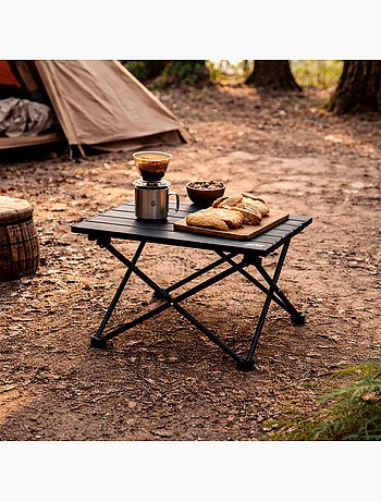 Aktive camping mesa dobrável para camping com mecanismo anti-tombamento 43x40x31 cm