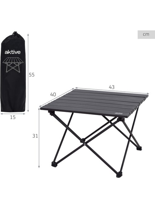 Aktive camping mesa dobrável para camping com mecanismo anti-tombamento 43x40x31 cm - Kiabi
