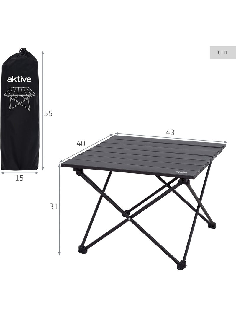 Aktive camping mesa dobrável para camping com mecanismo anti-tombamento 43x40x31 cm Cinza - Kiabi