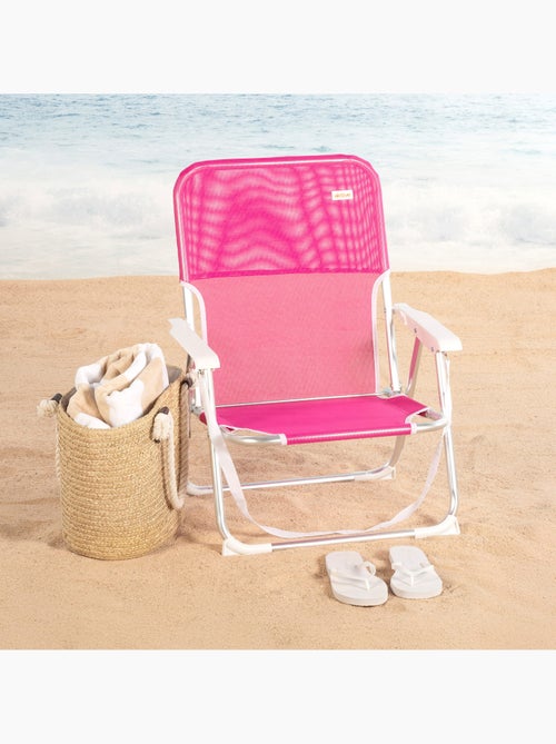 Aktive conjunto 2 cadeiras de praia dobráveis 44x40x72 cm fúcsia com pega - Kiabi