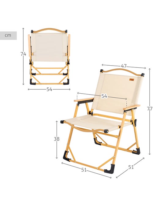 Aktive conjunto de 2 cadeiras de glamping 47x51x77 cm creme - Kiabi
