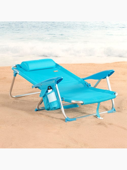 Aktive conjunto de 2 cadeiras de praia baixas dobráveis e multiposições 51x45x76 cm azul - Kiabi Aktive conjunto de 2 cadeiras de praia baixas dobráveis e multiposições 51x45x76 cm azul - Kiabi