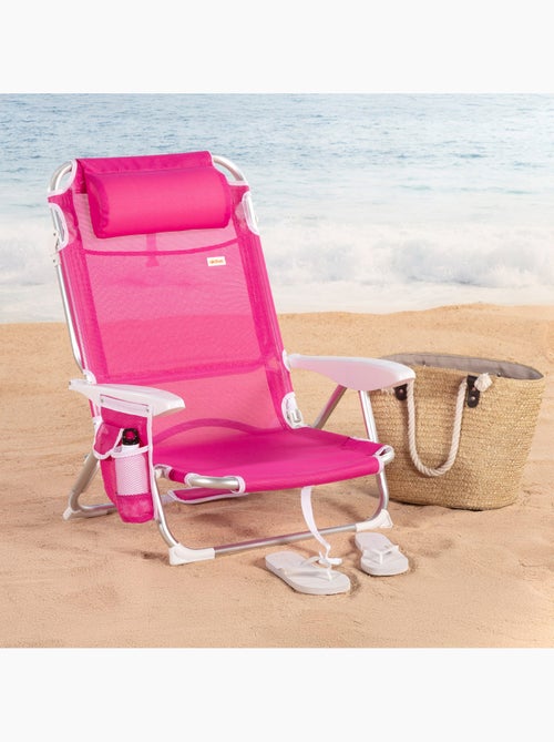 Aktive conjunto de 2 cadeiras de praia baixas dobráveis multiposição 51x45x76 cm fúcsia - Kiabi
