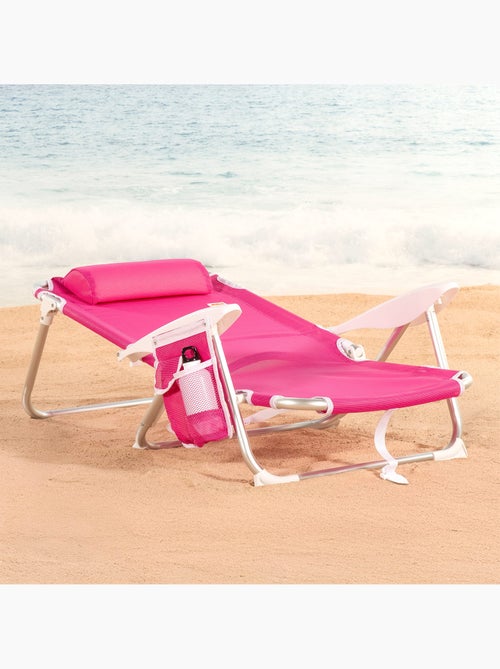 Aktive conjunto de 2 cadeiras de praia baixas dobráveis multiposição 51x45x76 cm fúcsia - Kiabi