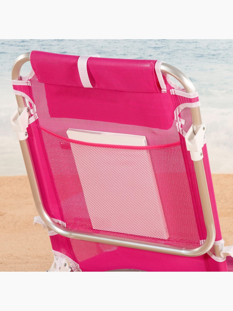 Aktive conjunto de 2 cadeiras de praia baixas dobráveis multiposição 51x45x76 cm fúcsia Rosa-fúcsia - Kiabi