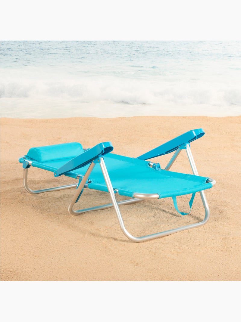 Aktive conjunto de 2 cadeiras de praia baixas multiposição 48x46x84 cm azul Azul - Kiabi