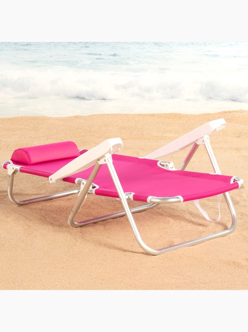 Aktive conjunto de 2 cadeiras de praia baixas multiposição 48x46x84 cm fúcsia - Kiabi