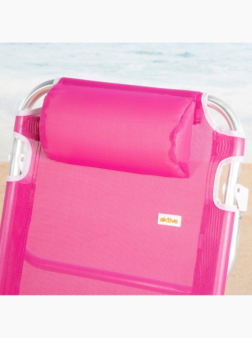 Aktive conjunto de 2 cadeiras de praia baixas multiposição 48x46x84 cm fúcsia - Kiabi