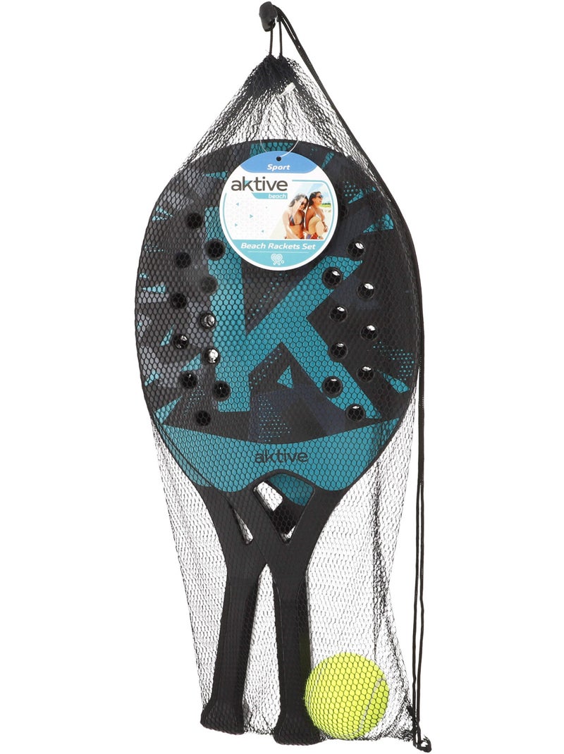 Aktive conjunto de 2 remos de praia 22x32x47 cm com bola e bolsa de rede N/D - Kiabi