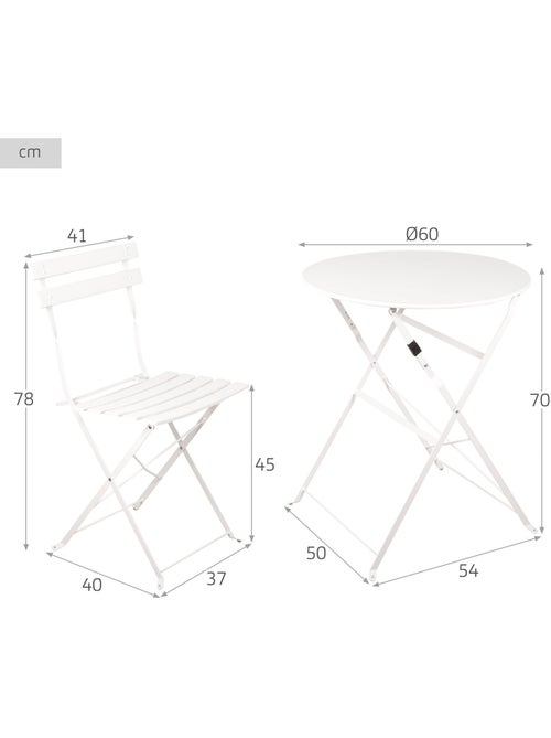 Aktive conjunto de móveis para terraço 60x70 cm branco - Kiabi Aktive conjunto de móveis para terraço 60x70 cm branco - Kiabi