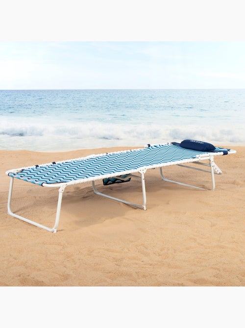 Aktive espreguiçadeira de praia multiposições 200x70x88 cm azul - Kiabi Aktive espreguiçadeira de praia multiposições 200x70x88 cm azul - Kiabi