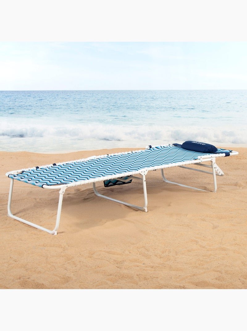 Aktive espreguiçadeira de praia multiposições 200x70x88 cm azul Azul - Kiabi