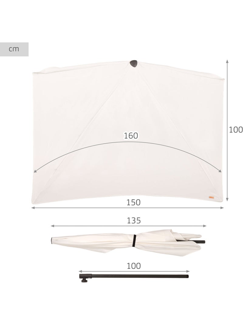 Aktive garden guarda-sol retangular de parede para jardim 160x100 cm Bege - Kiabi