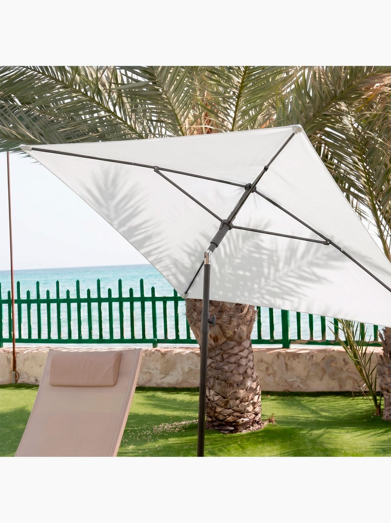 Aktive garden guarda-sol retangular para exterior proteção uv30 180x120 cm Branco - Kiabi