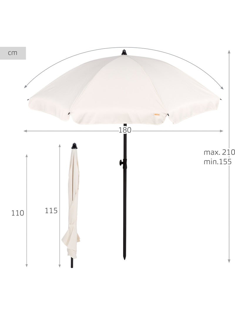 Aktive guarda-sol 200 cm branco creme com capa Creme - Kiabi