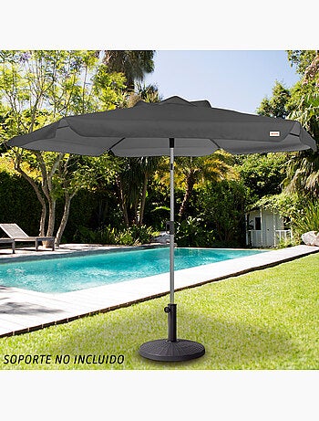 Aktive guarda-sol de jardim grande basculante hexagonal antracite 230 cm uv50