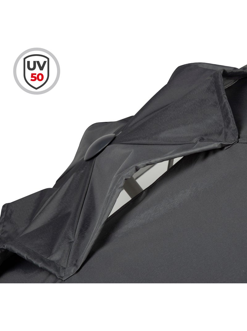 Aktive guarda-sol de jardim grande basculante hexagonal antracite 230 cm uv50 Cinza-cinza antracite cinza - Kiabi