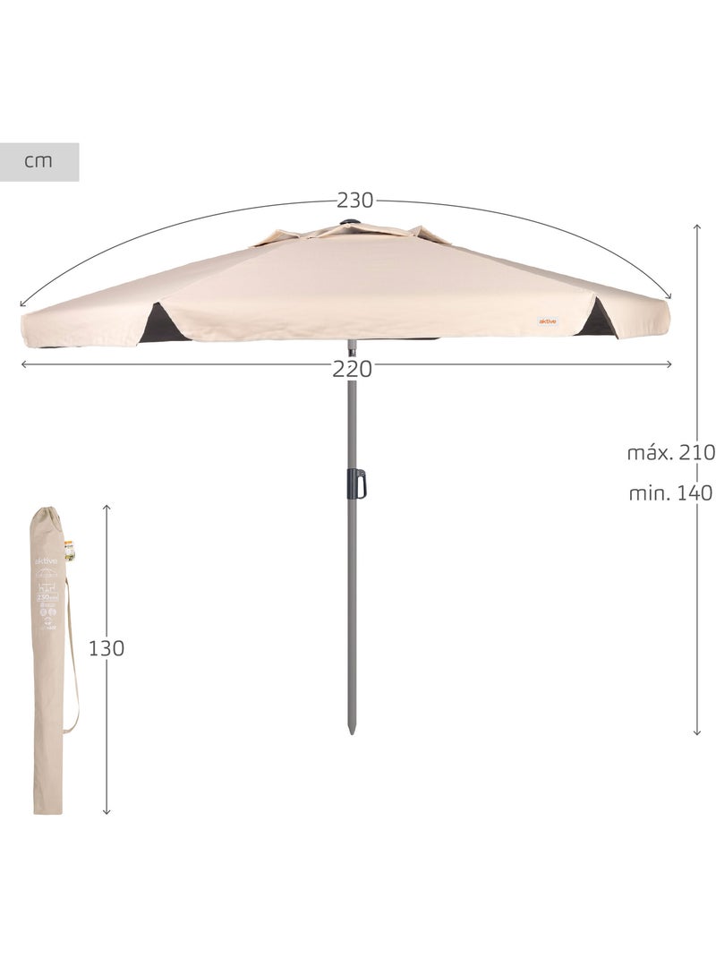 Aktive guarda-sol de jardim grande hexagonal basculante marfim 230 cm uv50 Creme - Kiabi