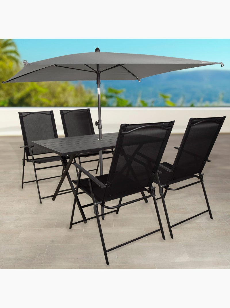 Aktive guarda-sol de jardim quadrado 175x175 cm cinza com haste basculante Cinza - Kiabi