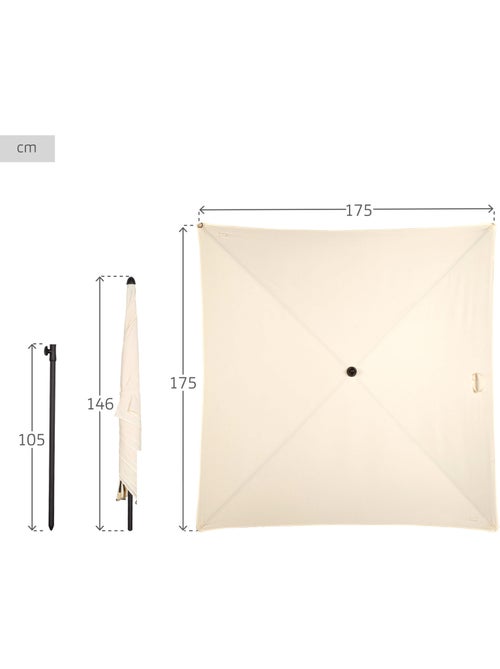 Aktive guarda-sol de jardim quadrado 175x175 cm com mastro basculante - Kiabi Aktive guarda-sol de jardim quadrado 175x175 cm com mastro basculante - Kiabi
