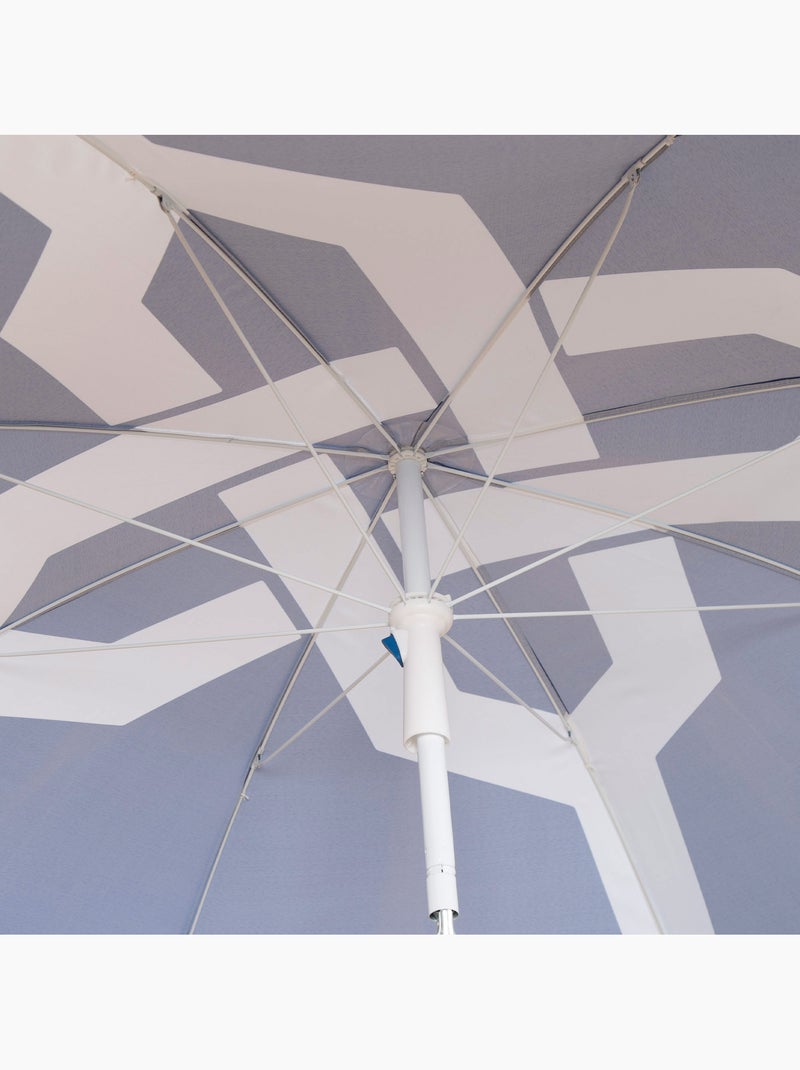 Aktive guarda-sol de praia 8 hastes 200 cm inclinável com impressão azul Azul - Kiabi