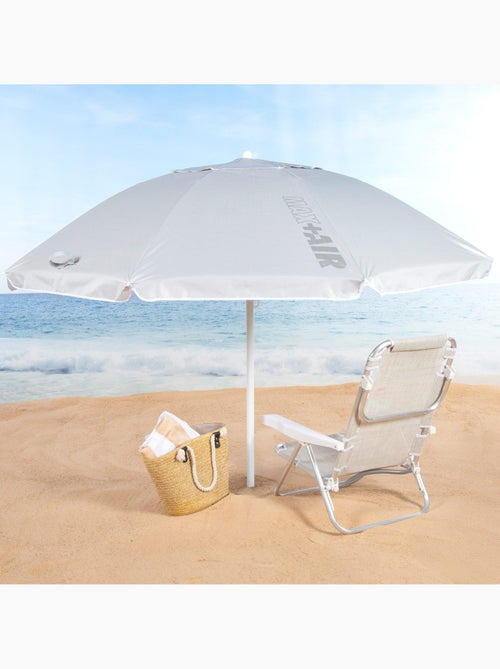 Aktive guarda-sol de praia 8 varas 220 cm cinzento guarda-sol basculante uv50 - Kiabi Aktive guarda-sol de praia 8 varas 220 cm cinzento guarda-sol basculante uv50 - Kiabi