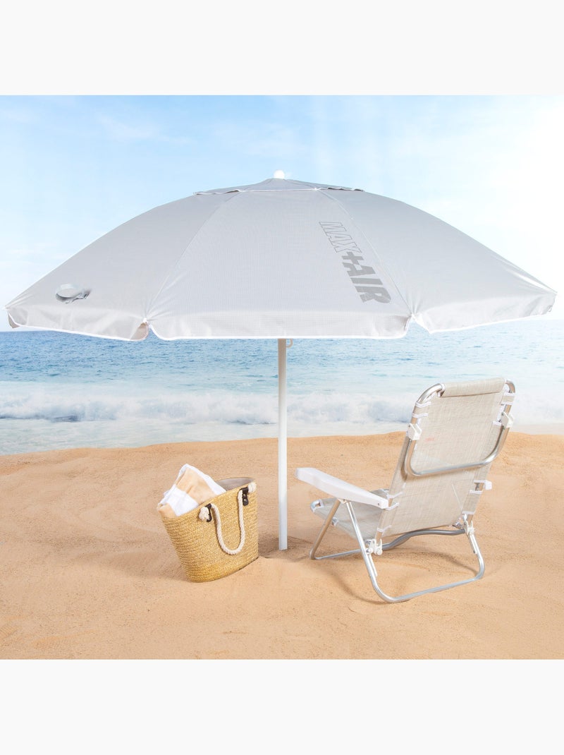 Aktive guarda-sol de praia 8 varas 220 cm cinzento guarda-sol basculante uv50 Cinza - Kiabi