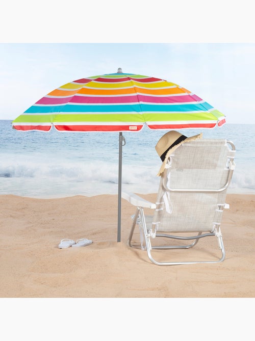 Aktive guarda-sol de praia 8 varetas 160 cm cores às riscas - Kiabi