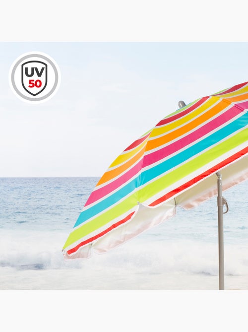 Aktive guarda-sol de praia 8 varetas 160 cm cores às riscas - Kiabi