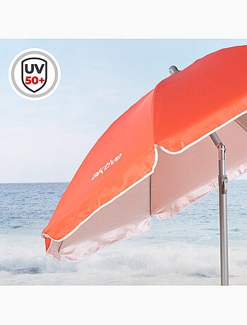 Aktive guarda-sol de praia 8 varetas 180 cm coral