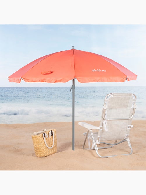 Aktive guarda-sol de praia 8 varetas 180 cm coral - Kiabi