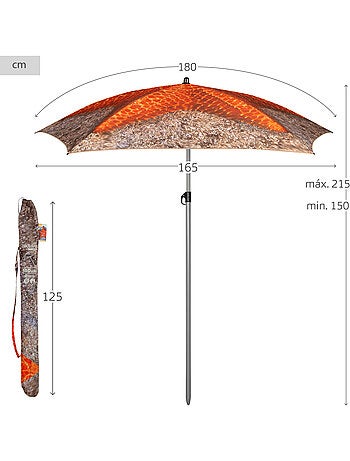 Aktive guarda-sol de praia 8 varetas 180 cm estrela-do-mar