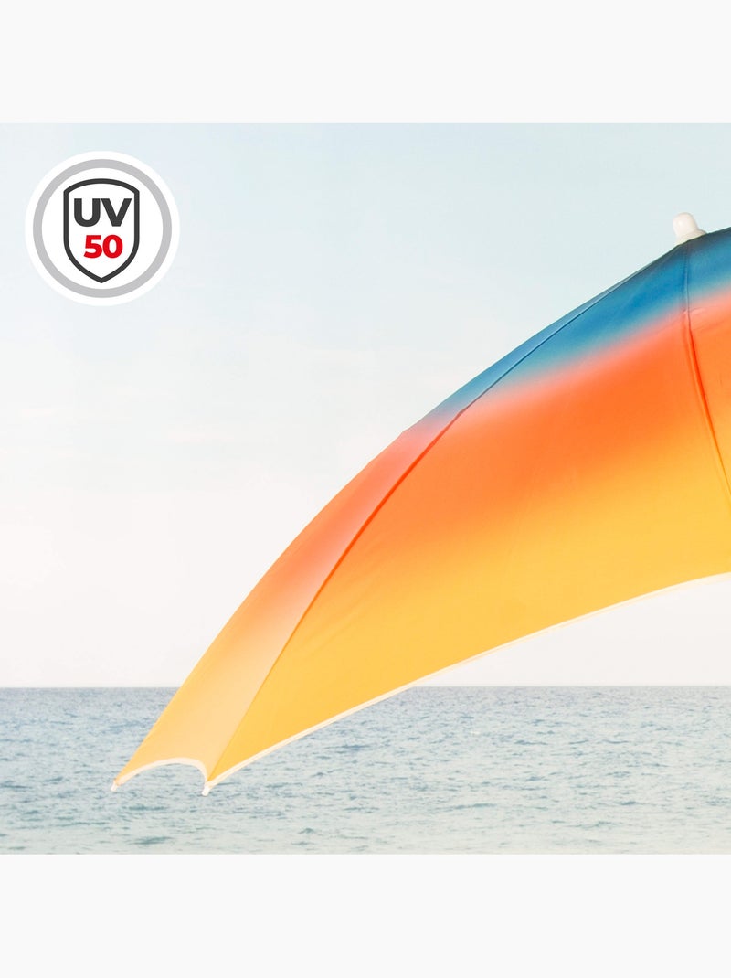 Aktive guarda-sol de praia 8 varetas 180 cm inclinável com estampa multicolorida Multicolorido - Kiabi