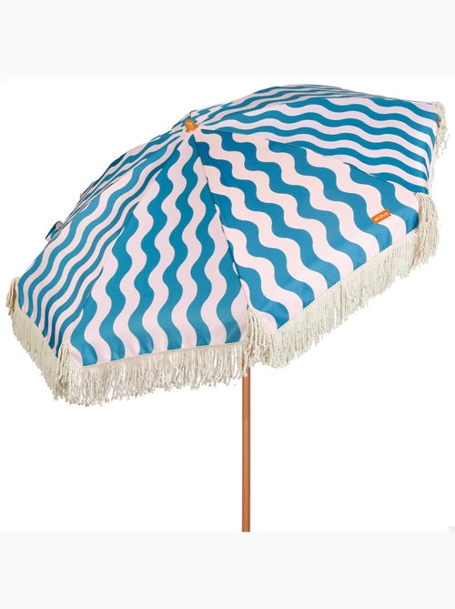 Aktive guarda-sol de praia, 8 varetas, 200 cm, de ondas do mar com franjas - Kiabi