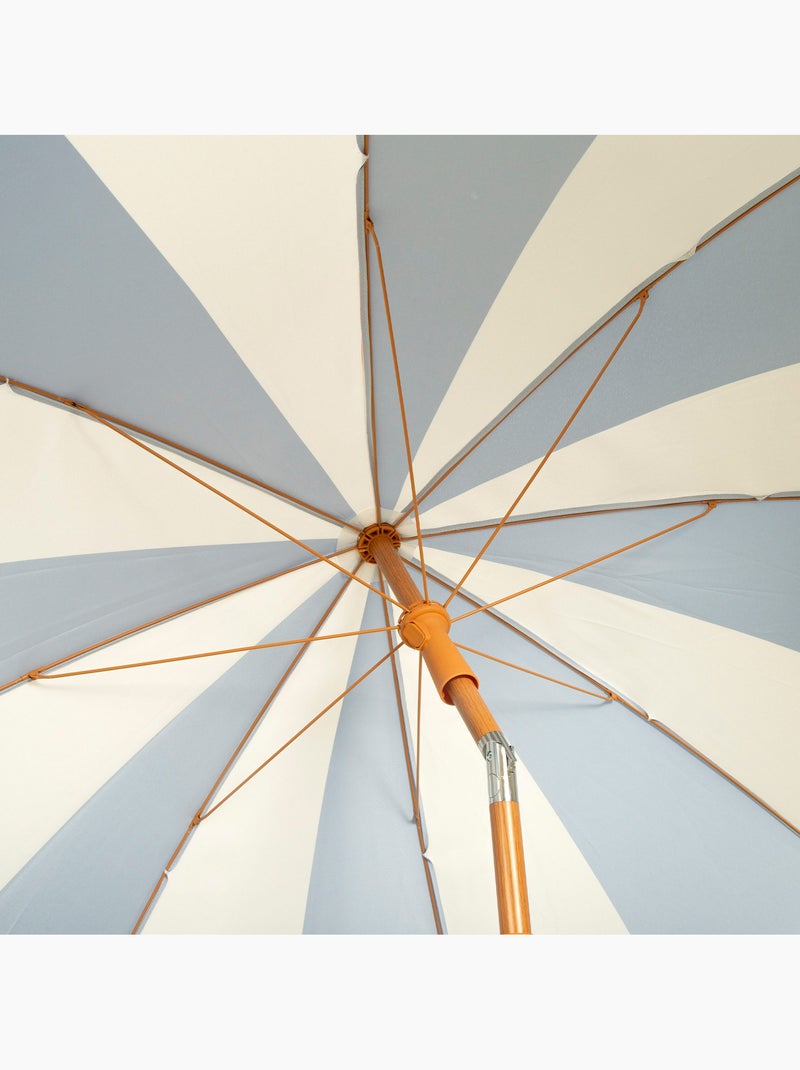 Aktive guarda-sol de praia, 8 varetas, 200 cm, design náutico com franjas Azul Branco - Kiabi