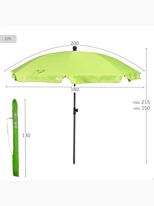 Aktive guarda-sol de praia 8 varetas 200 cm verde - Kiabi Aktive guarda-sol de praia 8 varetas 200 cm verde - Kiabi