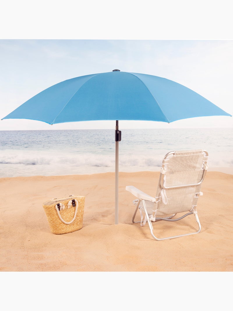 Aktive guarda-sol de praia 8 varetas 220 cm azul com cabide Azul - Kiabi