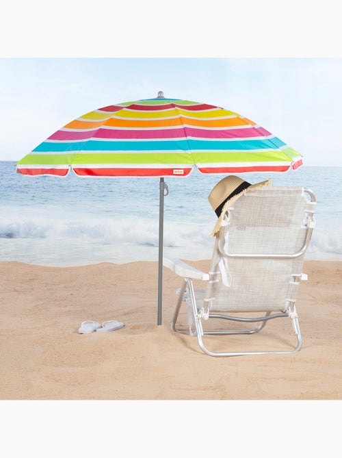 Aktive guarda-sol de praia 8 varetas180 cm cores às riscas - Kiabi