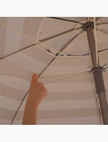 Aktive guarda-sol de praia à prova de vento com 8 varetas, 220 cm, estilo náutico