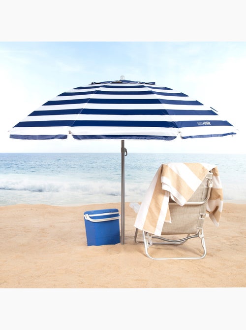 Aktive guarda-sol de praia à prova de vento com 8 varetas, 220 cm, estilo náutico - Kiabi