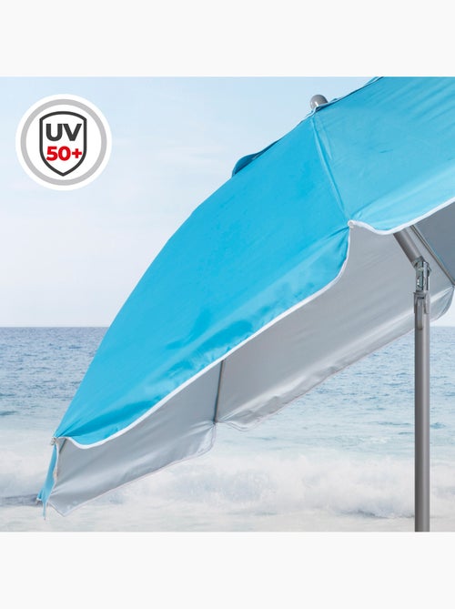 Aktive guarda-sol de praia anti-vento 8 varetas 200 cm azul - Kiabi